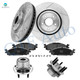 Set of 8 Front 325mm Drilled Slotted Brake Disc Rotors-Ceramic Brake Pad Kit-Wheel Hub Bearing Assembly For 2011 2012 Ford Explorer