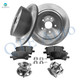 Set of 8 Rear 288mm Brake Disc Rotors-Rear D996 7897 Ceramic Brake Pad Kit-Wheel Hub Bearing Assembly For 2004-2006 Lexus RX330 AWD