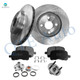 Set of 8 Front 255mm Brake Disc Rotors-Ceramic Brake Pad Kit-Wheel Hub Bearing Assembly For 1998-2002 Toyota Corolla