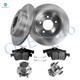 Set of 8 Rear 265mm Brake Disc Rotors-Rear D1095 7874 Ceramic Brake Pad Kit-Wheel Hub Bearing Assembly For 2007-2013 Mazda 3