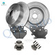 Set of 8 Rear 269mm Brake Disc Rotors-Rear 7696-D823 Ceramic Brake Pad Kit-Wheel Hub Bearing Assembly For 2005 2006 Toyota Corolla Non-ABS