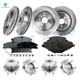 Set of 16 Front 352mm-Rear 345mm Brake Disc Rotors-Ceramic Brake Pad Kit-Wheel Hub Bearing Assembly For 2013-2016 Lincoln MKS