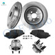Set of 8 Rear 345mm Brake Disc Rotors-Ceramic Brake Pad Kit-Wheel Hub Bearing Assembly For 2013-2019 Ford Explorer