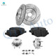 Set of 8 Rear 330mm Drilled Slotted Brake Disc Rotors-Ceramic Brake Pad Kit-Wheel Hub Bearing Assembly For 2011-2015 Lincoln MKX