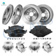Set of 16 Front 352mm-Rear 345mm Brake Disc Rotors-Ceramic Brake Pad Kit-Wheel Hub Bearing Assembly For 2013-2019 Lincoln MKT