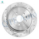 Set of 8 Rear 345mm Drilled Slotted Brake Disc Rotors-Ceramic Brake Pad Kit-Wheel Hub Bearing Assembly For 2013-2019 Ford Police Interceptor Utility