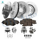Set of 16 Front 294mm-Rear 302mm Drilled Slotted Brake Disc Rotors-Ceramic Brake Pad Kit-Wheel Hub Bearing Assembly For 2008-2012 Dodge Avenger