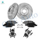 Set of 8 Rear 270mm Drilled Slotted Brake Disc Rotors-Ceramic Brake Pad Kit-Wheel Hub Bearing Assembly For 2007 Saturn Aura