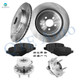Set of 8 Rear 345mm Brake Disc Rotors-Ceramic Brake Pad Kit-Wheel Hub Bearing Assembly For 2013-2018 Ford Taurus