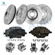 Set of 16 Front 296mm-Rear 270mm Drilled Slotted Brake Disc Rotors-Ceramic Brake Pad Kit-Wheel Hub Bearing Assembly For 2008-2012 Chevrolet Malibu