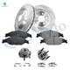 Set of 8 Front Brake Disc Rotors 330mm-Wheel Hub Bearing Assembly-Ceramic Brake Pad Kit For 2001 Ford Mustang