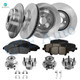 Set of 16 Front 330mm-Rear 334mm Brake Disc Rotors-Ceramic Brake Pad Kit-Wheel Hub Bearing Assembly For 2007-2013 Acura MDX