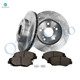Set of 6 Front 262mm Drilled Slotted Brake Disc Rotors-Ceramic Brake Pad Kit For 2013 Honda Civic
