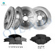 Set of 12 Front 352mm-Rear 345mm Brake Disc Rotors-Ceramic Brake Pad Kit For 2013-2019 Ford Flex