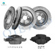Set of 12 Front 352mm-Rear 345mm Drilled Slotted Brake Disc Rotors-Ceramic Brake Pad Kit For 2013-2019 Lincoln MKT Front D1508 8715