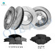 Set of 12 Front 325mm-Rear 345mm Drilled Slotted Brake Disc Rotors-Ceramic Brake Pad Kit For 2013 2014 Ford Explorer
