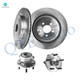 Set of 4 Rear 345mm Brake Disc Rotors-Wheel Hub Bearing Assembly For 2013-2019 Ford Police Interceptor Utility