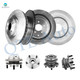 Set of 8 Front 320mm-Rear 308mm Brake Disc Rotors-Wheel Hub Bearing Assembly For 2016-2020 Infiniti QX60 FWD
