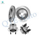 Set of 4 Front 352mm Brake Disc Rotors-Wheel Hub Bearing Assembly For 2013-2019 Ford Police Interceptor Utility