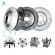 Set of 8 Front 320mm-Rear 308mm Brake Disc Rotors-Wheel Hub Bearing Assembly For 2015-2019 Nissan Pathfinder