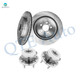Set of 4 Rear 345mm Drilled Slotted Brake Disc Rotors-Wheel Hub Bearing Assembly For 2014-2018 Ford Special Service Police Sedan