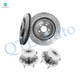 Set of 4 Front 352mm Drilled Slotted Brake Disc Rotors-Wheel Hub Bearing Assembly For 2013-2019 Lincoln MKT