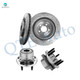 Set of 4 Front 352mm Drilled Slotted Brake Disc Rotors-Wheel Hub Bearing Assembly For 2013-2019 Ford Police Interceptor Utility