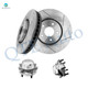 Set of 4 Front 319.6mm Drilled Slotted Brake Disc Rotors-Wheel Hub Bearing Assembly For 2014 Infiniti QX70 RWD