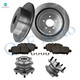 Set of 8 Rear 308mm Brake Disc Rotors-Ceramic Brake Pad Kit-Wheel Hub Bearing Assembly For 2015-2019 Infiniti QX60 FWD