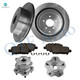Set of 8 Rear 308mm Brake Disc Rotors-Ceramic Brake Pad Kit-Wheel Hub Bearing Assembly Replacement For 2015-2017 Infiniti QX70