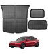 Trunk Mats Set for Tesla Model Y 2021-2025, All-Weather TPE Front & Rear Trunk Mats, 3-Piece Cargo Liner for 5-Seat Model Y , Custom Fit Model Y Accessories