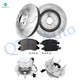 Set of 8 Front 329.95mm Drilled Slotted Brake Disc Rotors-Ceramic Brake Pad Kit-Wheel Hub Bearing Assembly For 2013 2014 Cadillac Escalade ESV