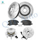 Set of 8 Front 329.95mm Drilled Slotted Brake Disc Rotors-Ceramic Brake Pad Kit-Wheel Hub Bearing Assembly For 2008 GMC Yukon XL 1500 AWD 4WD