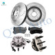 Set of 8 Front 329.95mm Drilled Slotted Brake Disc Rotors-7653-D785 Ceramic Brake Pad Kit-Wheel Hub Bearing Assembly For 2005 2006 Chevrolet Silverado 1500