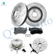 Set of 8 Front 329.95mm Drilled Slotted Brake Disc Rotors-Ceramic Brake Pad Kit-Wheel Hub Bearing Assembly For 2007 GMC Sierra 1500