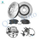 Set of 8 Front 329.95mm Drilled Slotted Brake Disc Rotors-Ceramic Brake Pad Kit-Wheel Hub Bearing Assembly For 2005 2006 GMC Sierra 1500