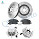 Set of 8 Front 329.95mm Drilled Slotted Brake Disc Rotors-Ceramic Brake Pad Kit-Wheel Hub Bearing Assembly For 2008 Cadillac Escalade ESV