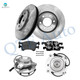 Set of 8 Front 329.95mm Brake Disc Rotors-Ceramic Brake Pad Kit-Wheel Hub Bearing Assembly For 2003-2006 Lincoln Navigator RWD