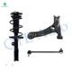 Set of 3 Front Right Lower Control Arm-Sway Bar Link-Quick Complete Strut-Coil Spring Assembly For 2003-2008 Toyota Corolla