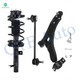 Set of 3 Front Right Lower Control Arm Ball Joint-Sway Bar Link-Quick Complete Strut-Coil Spring Assembly For 2000-2004 Ford Focus