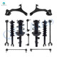 Set of 12 Front Lower Control Arm-Sway Bar Link-Quick Complete Strut-Coil Spring Assembly-Rear Lower Rearward Control Arm-Sway Bar Link-Quick Complete Strut-Coil Spring Assembly For 2014 2015 2017 Honda Accord