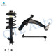 Set of 3 Front Left Lower Control Arm Ball Joint-Sway Bar Link-Quick Complete Strut-Coil Spring Assembly For 2003-2007 Nissan Murano