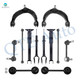 Set of 12 Front Upper Control Arm Ball Joint-Sway Bar Link-Suspension Strut Assembly-Rear Lower Rearward Control Arm-Sway Bar Link-Complete Shock Absorber Kit For 2011-2015 Dodge Durango