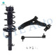 Set of 3 Front Left Lower Control Arm Ball Joint-Sway Bar Link-Quick Complete Strut-Coil Spring Assembly For 2008-2011 Ford Focus