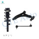 Set of 3 Front Left Lower Control Arm Ball Joint-Sway Bar Link-Quick Complete Strut-Coil Spring Assembly For 2000-2004 Ford Focus