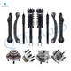 Set of 12 Front Lower Rearward Control Arm-Wheel Hub Bearing Assembly-Quick Complete Strut-Coil Spring Assembly-Rear Upper Rearward Control Arm-Wheel Hub Bearing Assembly-Shock Absorber For 2005-2009 Chrysler 300 C