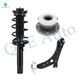 Set of 3 Front Right Lower Control Arm-Wheel Hub Bearing Assembly-Quick Complete Strut-Coil Spring Assembly For 2008-2013 Audi A3