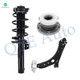 Set of 3 Front Left Lower Control Arm-Wheel Hub Bearing Assembly-Quick Complete Strut-Coil Spring Assembly For 2010-2013 Volkswagen Golf