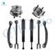 Set of 8 Rear Lower Forward-Upper Rearward Control Arm-Wheel Hub Bearing Assembly-Shock Absorber For 2005-2009 Chrysler 300 w/ Self Leveling Suspension