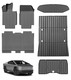Set of 6 Floor Mats Compatible With Tesla Cybertruck 2024–2026 TPE All-Weather 1st & 2nd Row Car Floor Mat Full Set Custom Fit Front and Rear Cargo Trunk Liners Truck Bed Mat, Waterproof Non-Slip Black